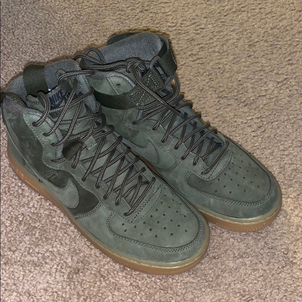 womens olive green air force ones